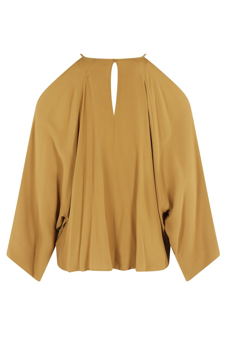 Semi Couture Crepe De Chine Blouse With Shoulder Cut-Outs