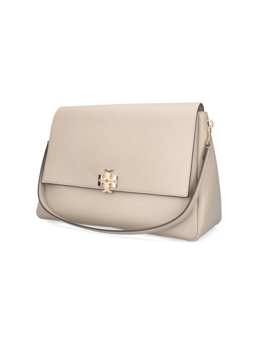 Tory Burch Grey Charlie Large Leather Shoulder Bag