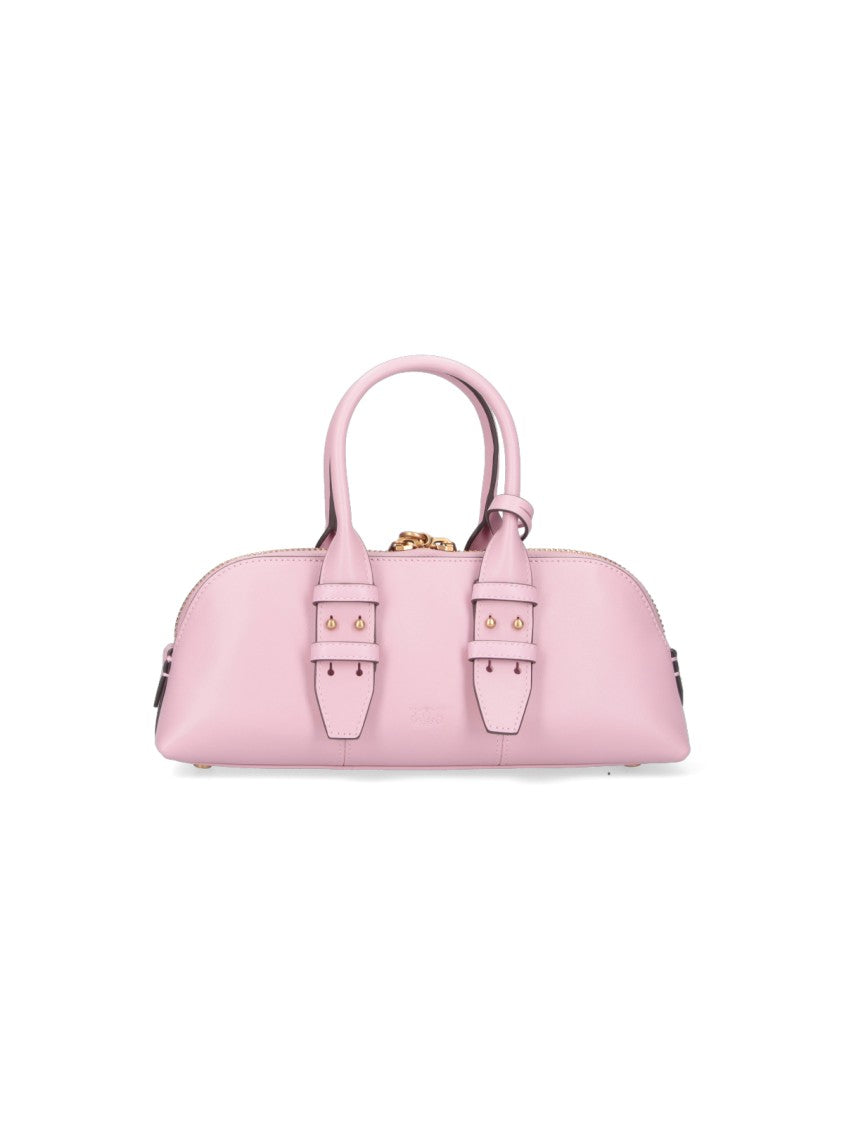 Pinko Structured Pink Handbag With Detachable Shoulder Strap
