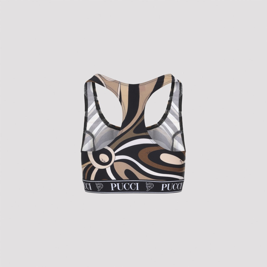 Pucci Multicolor Cropped Geometric Activewear Bra