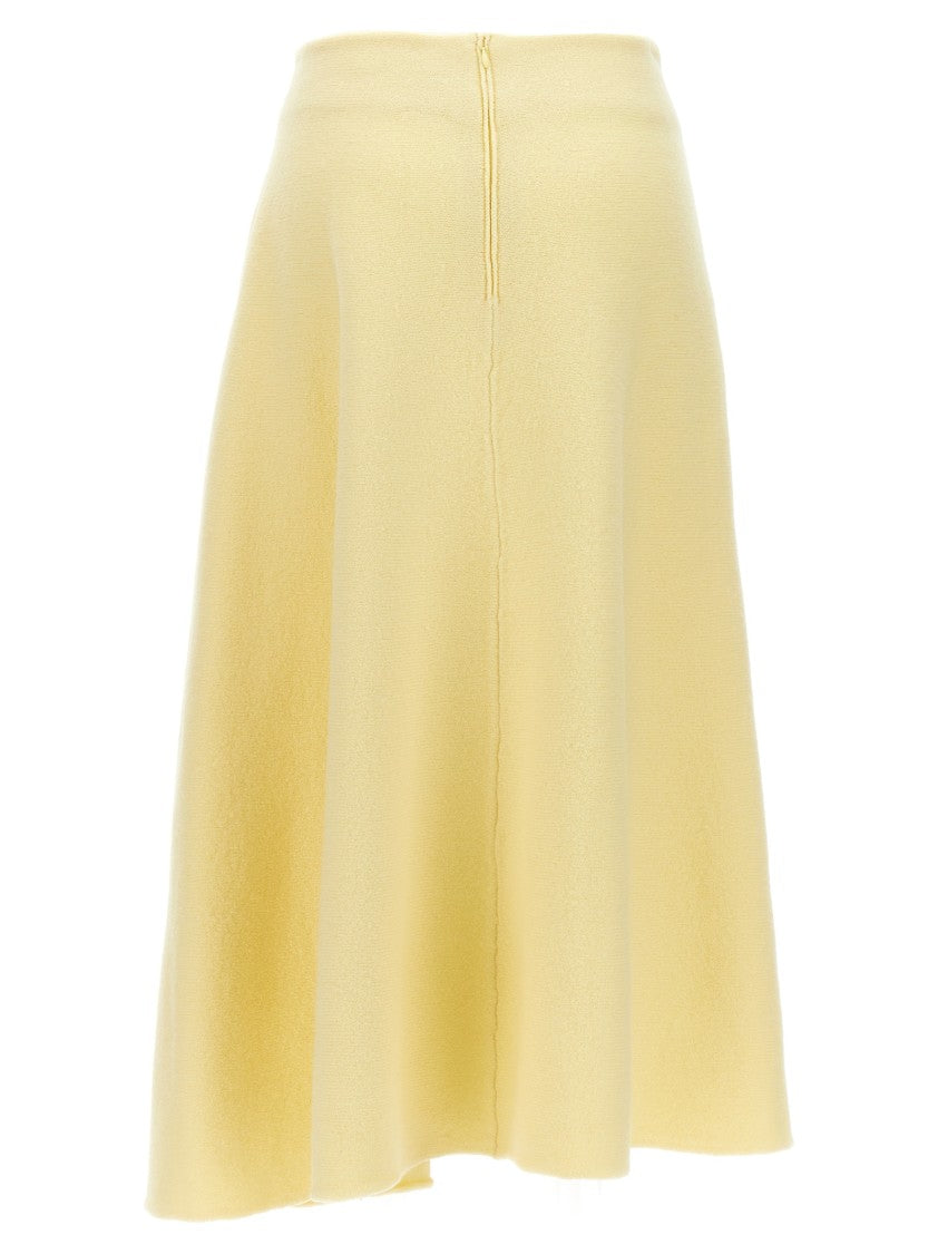 Jil Sander Flared Wool Skirt With Discreet Zipper Closure