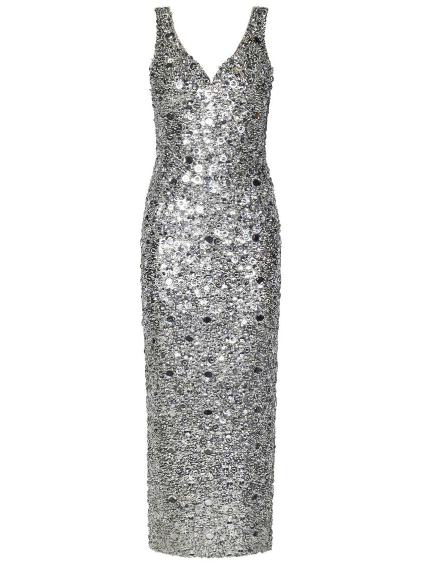 Zuhair Murad Ankle-Length Silver Dress