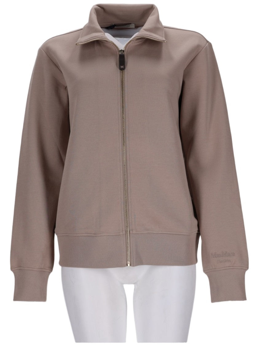 Max Mara Zip-Up Technical Cotton-Blend Sweatshirt