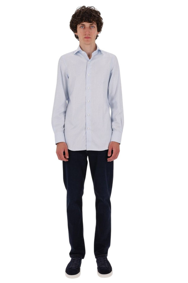 Finamore Milano Micro Check Cotton Shirt