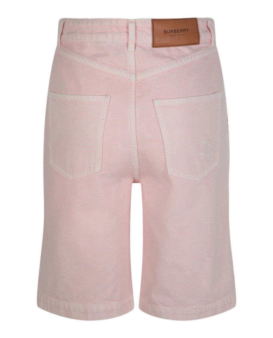Burberry High-Rise Bermuda Shorts With Calfskin Leather Trim