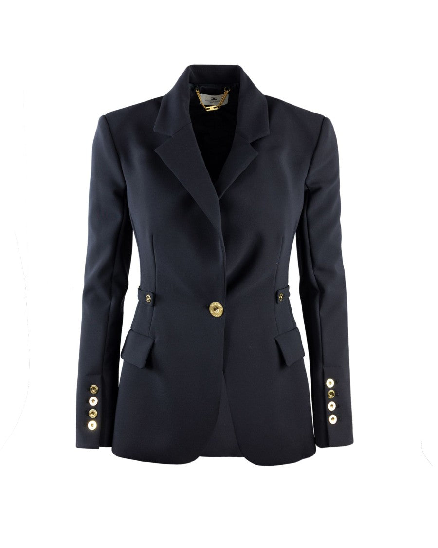 Elisabetta Franchi Black Lightweight Crepe Jacket