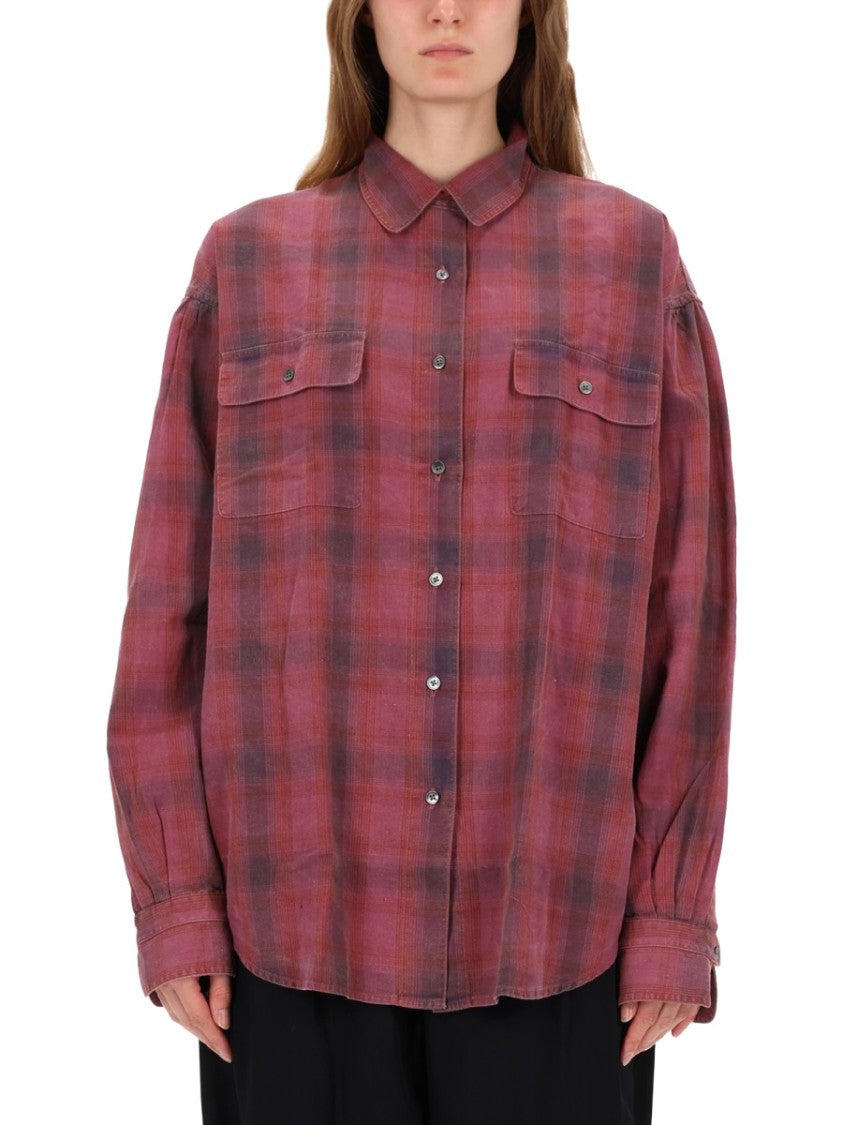 Our Legacy Relaxed Fit Plaid Shirt With Classic Collar And Button-Down Front