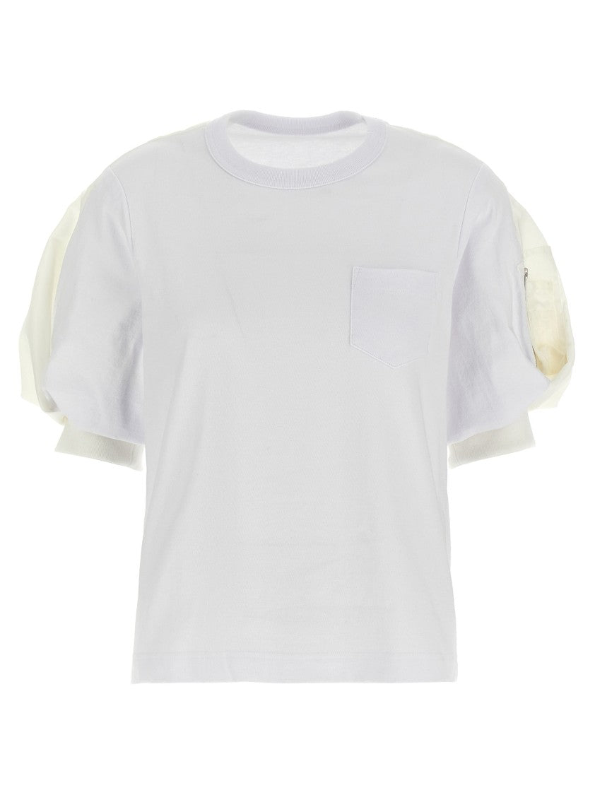 Sacai Balloon Sleeve Cotton T-Shirt With Unique Silhouette