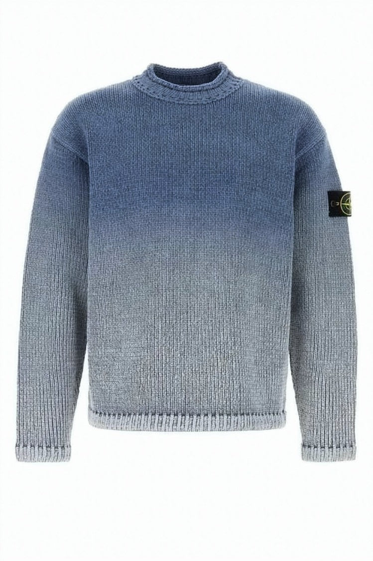 Stone Island Ribbed Knit Sweater With Crew Neckline And Distinctive Emblem