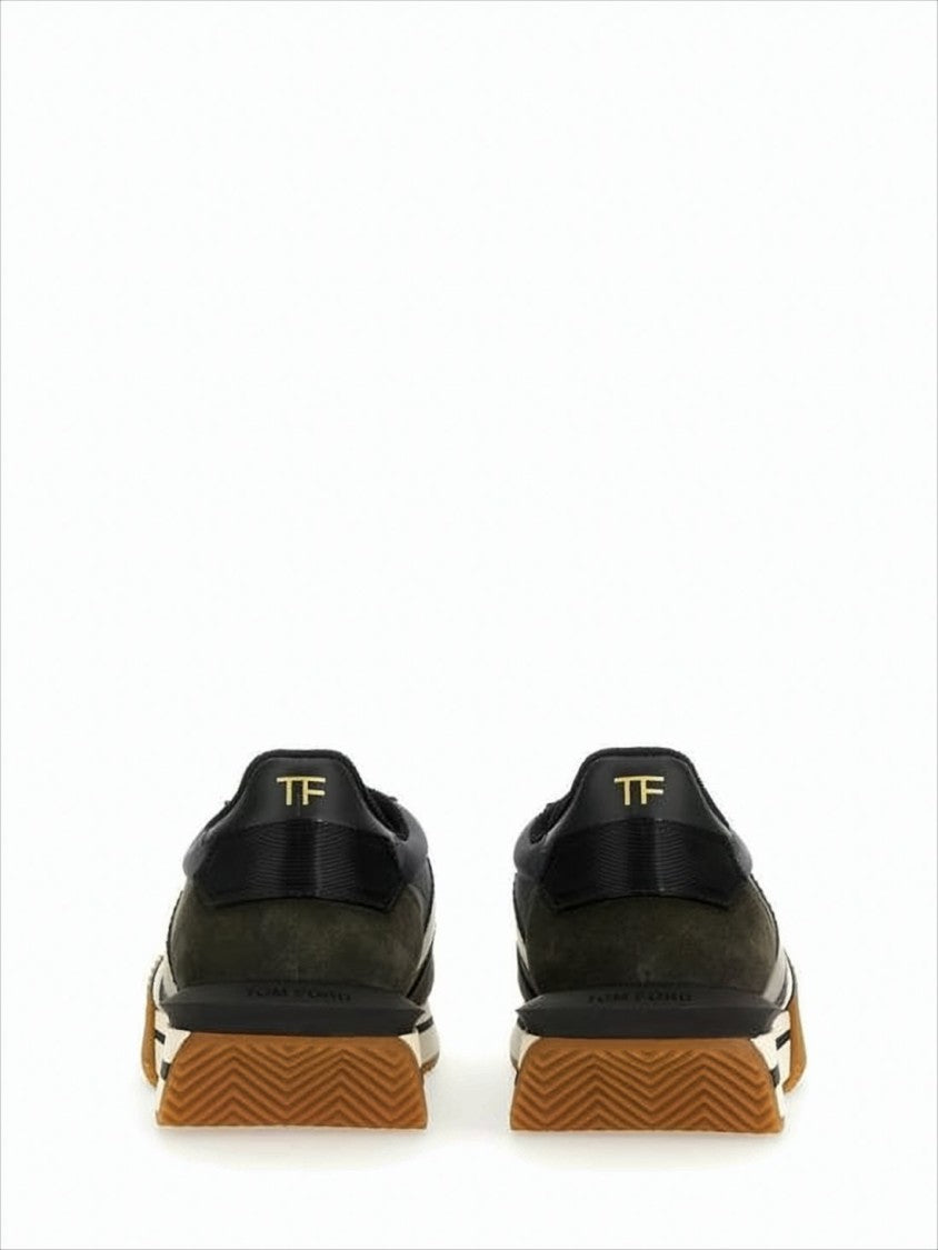 Tom Ford Layered Green And Black Sneakers