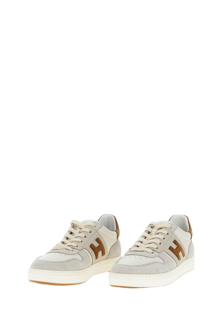 Hogan Leather Low-Top Sneakers With Contrast Suede Inserts