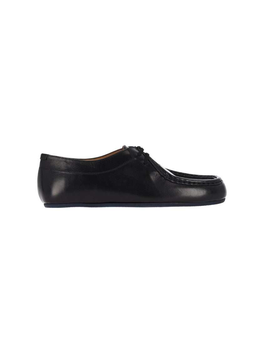 Jil Sander Black Hood Calfskin Flat Shoes