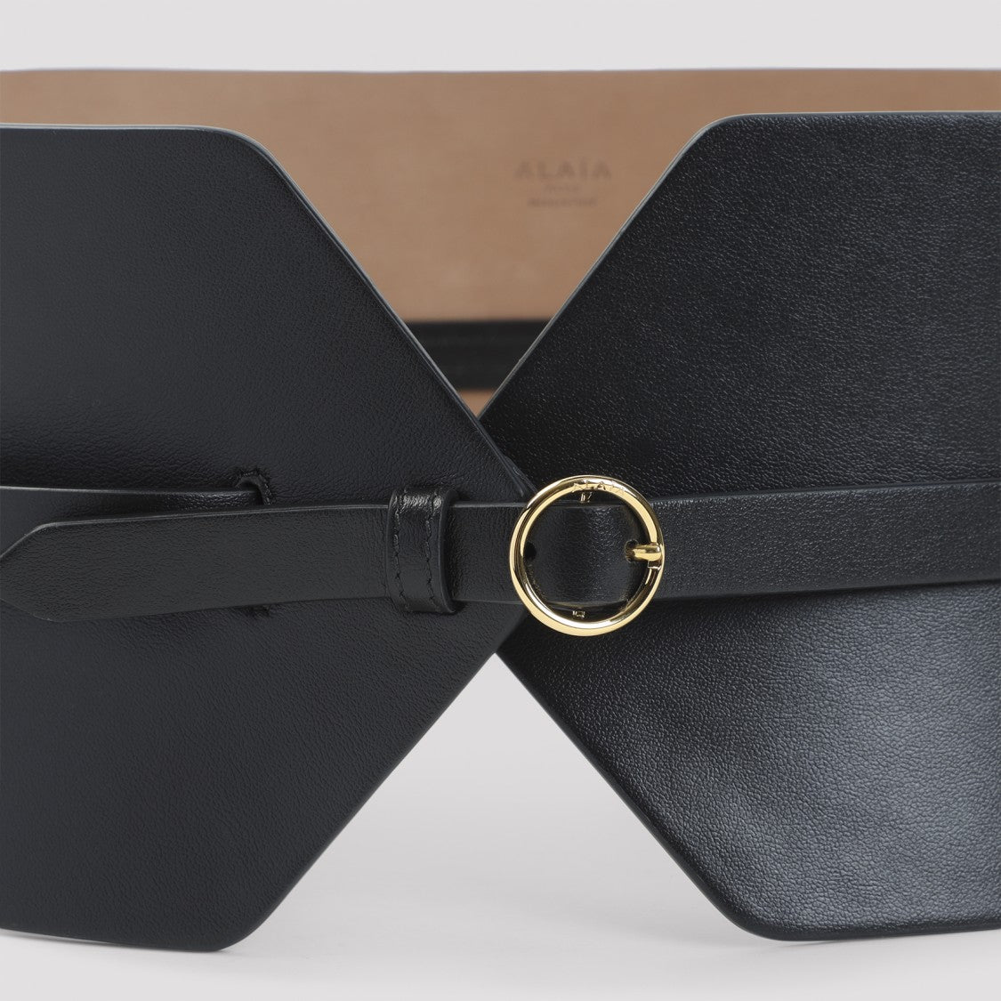 Alaïa Structured Black Calf Leather Belt