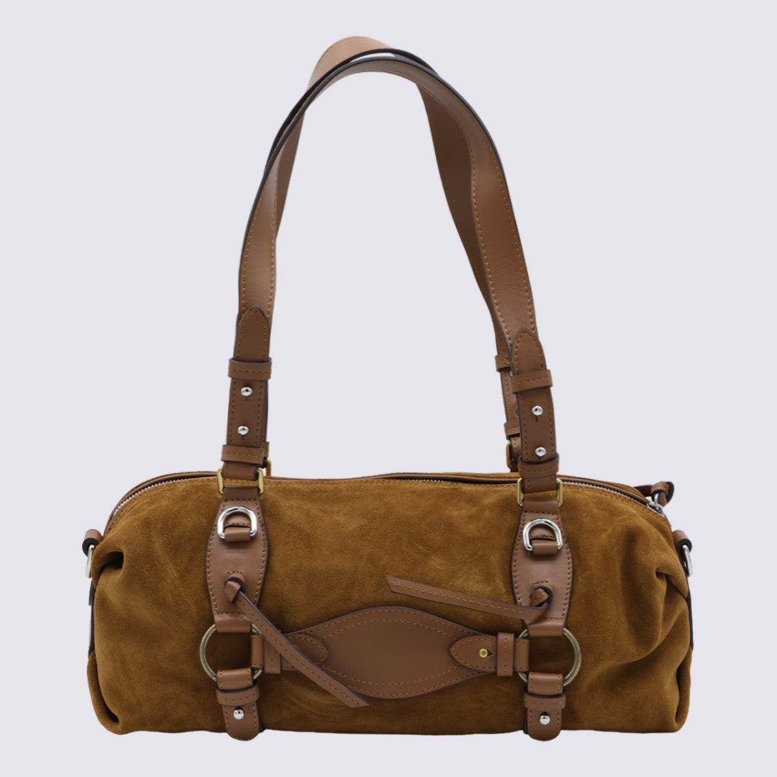 Isabel Marant Suede And Leather Bag With Zip Closure And Brand Patch
