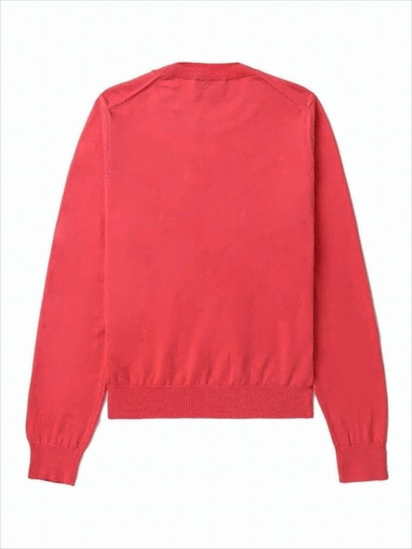 A.P.C. Minimalist Red Cotton Sweater With Crew Neckline
