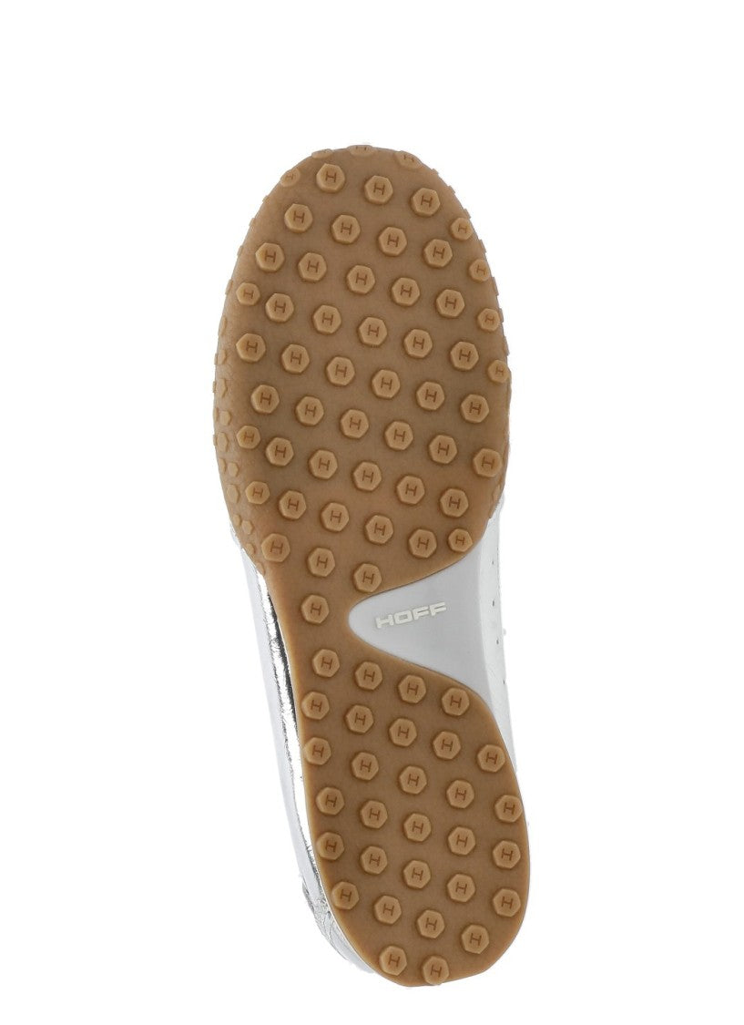 Hoff Metallic Silver Low-Profile Leather-Blend Sneakers