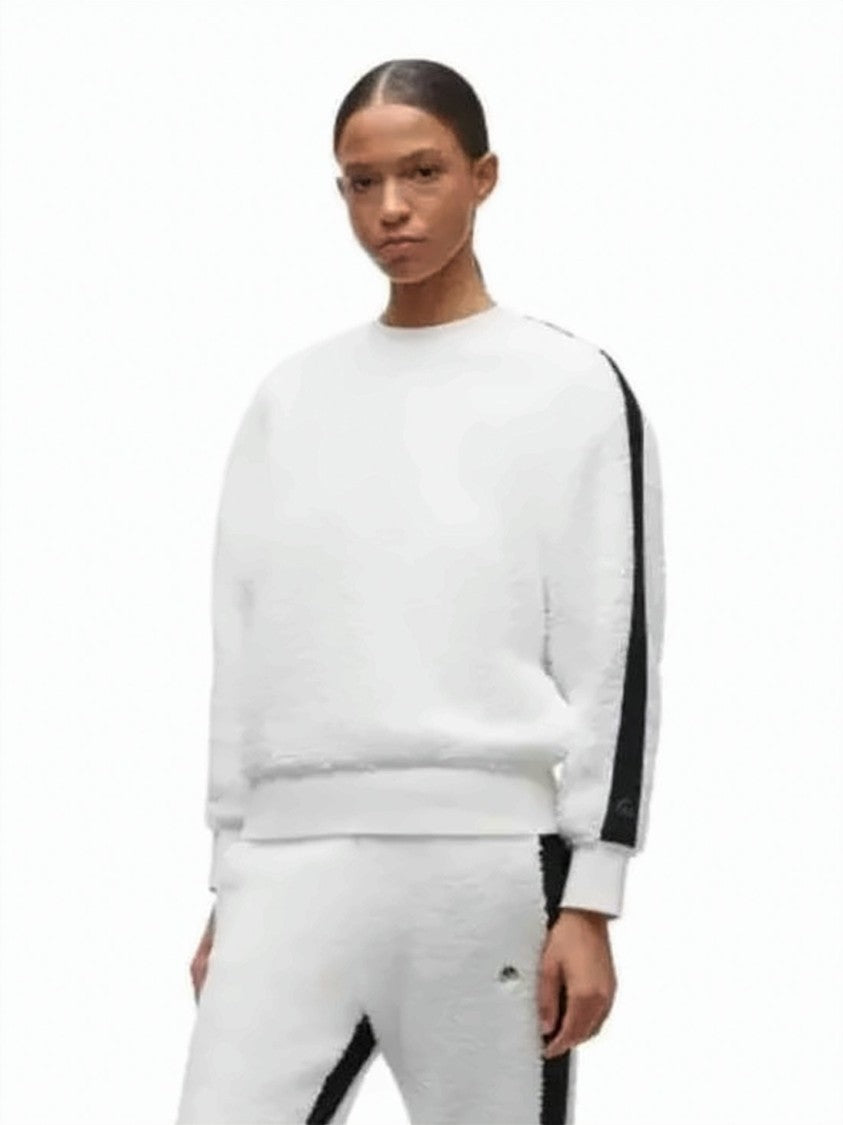 Moose Knuckles Plush Long-Sleeve Top With Textured Fabric And Contrasting Stripe