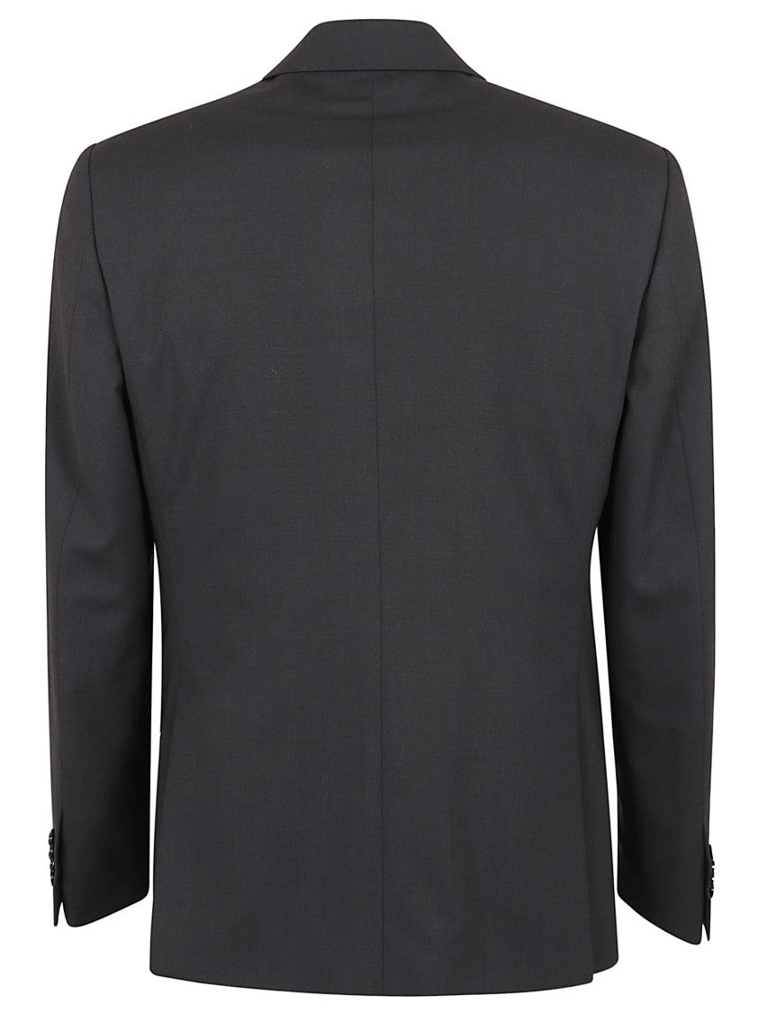 Lardini Tailored Three-Piece Suit With Flower-Shaped Lapel Pin