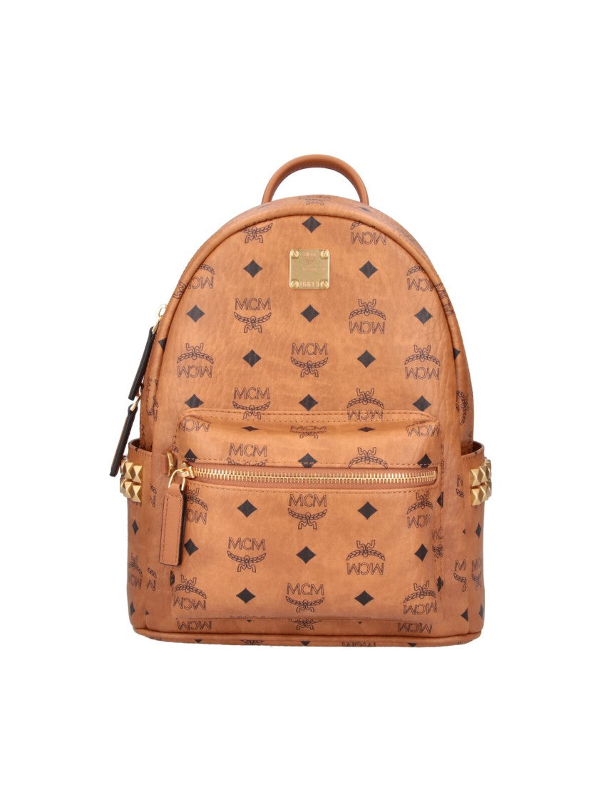 Mcm Brown Stark Visetos Fabric Backpack