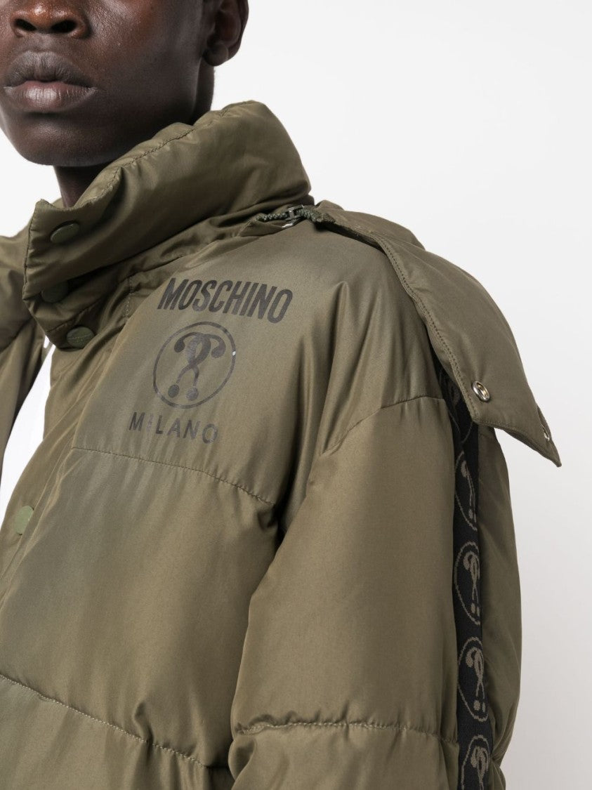 Moschino Logo-Print Padded Jacket With Detachable Hood