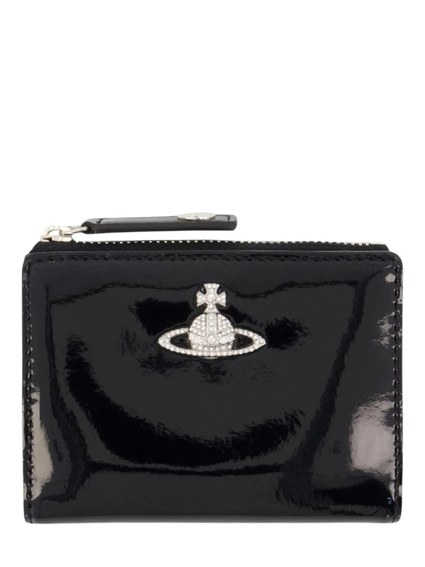 Vivienne Westwood Slim Flap Glossy Leather Card Holder
