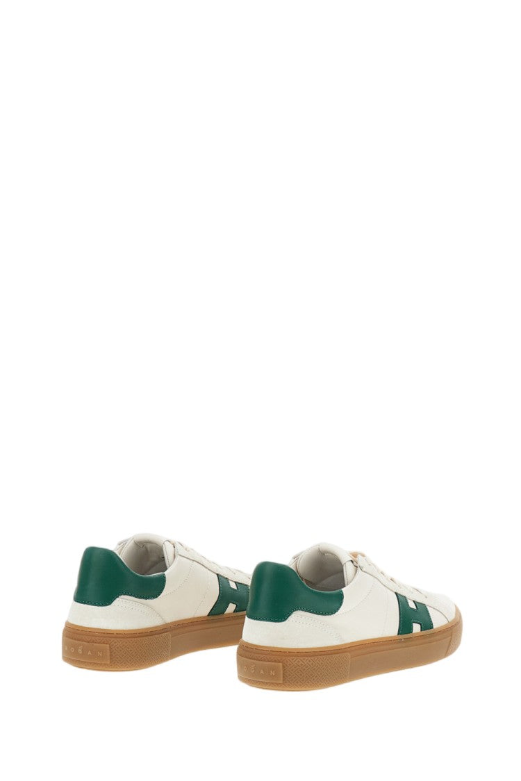 Hogan White Skater Nappa Suede Sneakers