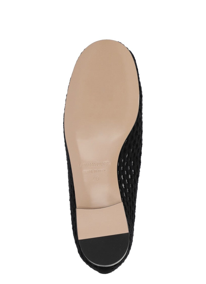 Fabiana Filippi Black Fabiana Filippi Fabric And Leather Loafers