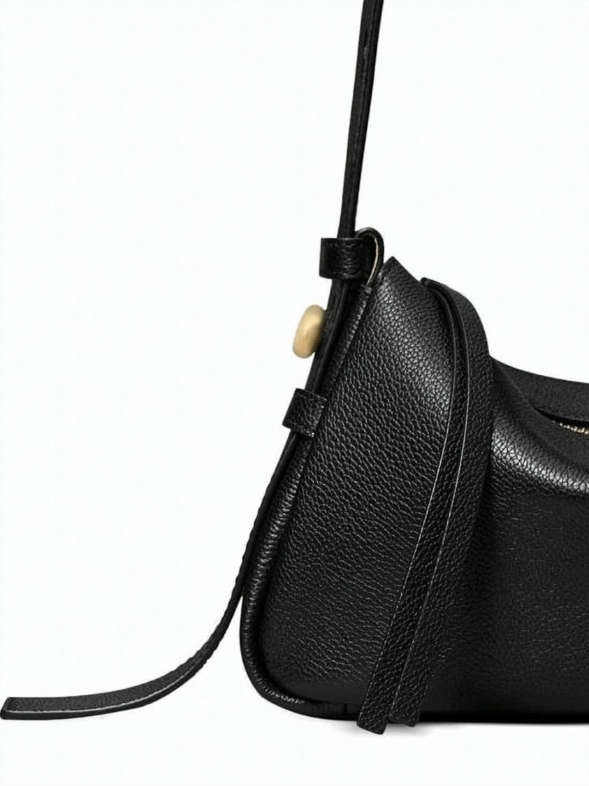 Tory Burch Brown Textured Cow Leather Keyhole Shoulder Bag