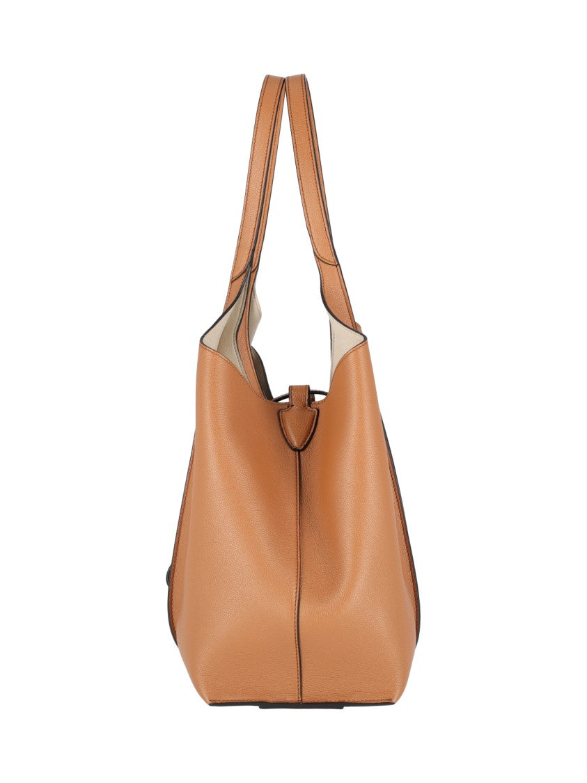 Tod's Spacious Brown Tote Bag With Structured Silhouette