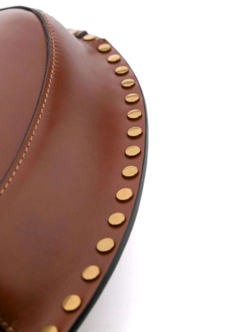 Isabel Marant Crescent-Shape Calf Leather Shoulder Bag With Gold-Tone Accents