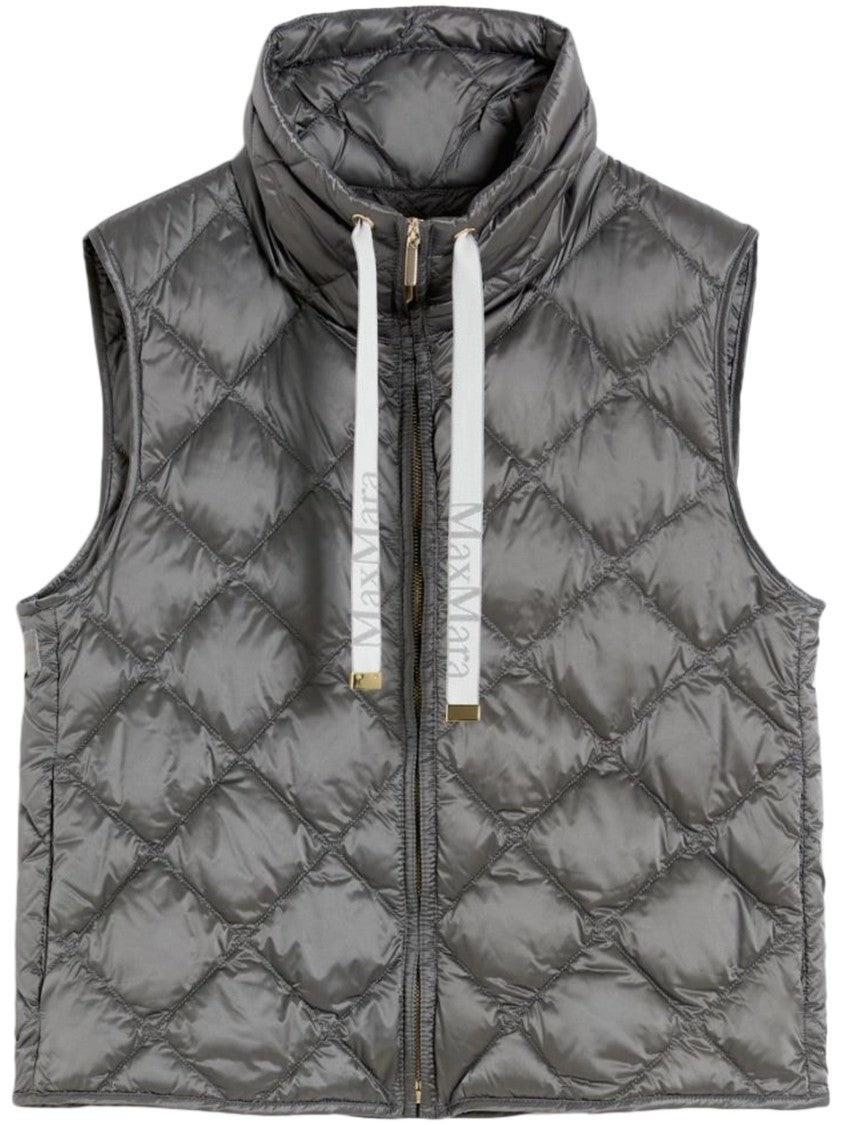 Max Mara Sleeveless Quilted Vest With High Collar