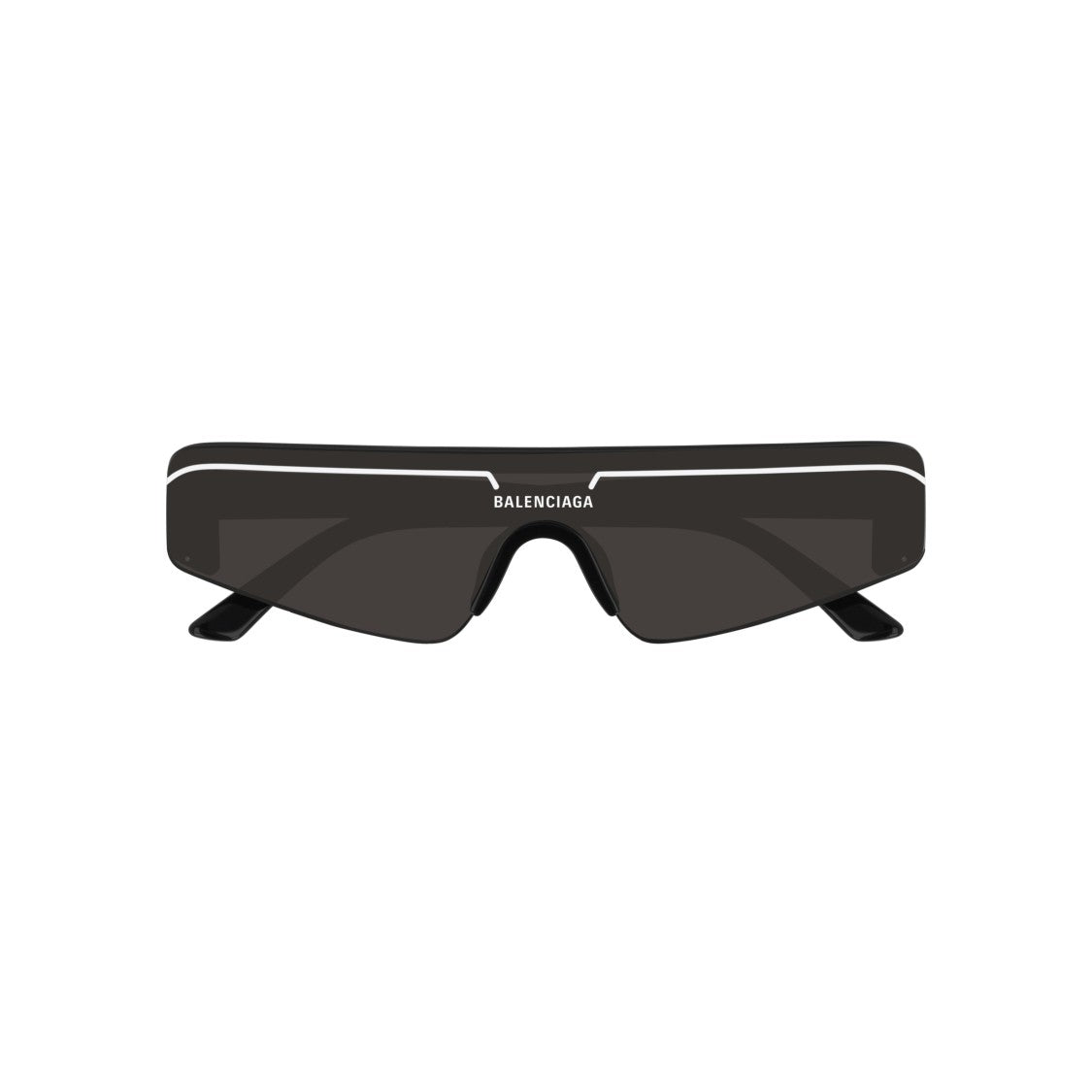 Balenciaga Futuristic Black Sunglasses With Angular Acetate Frame
