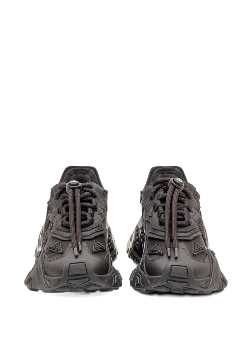 Dolce & Gabbana All-Black Sneakers With Sculpted Sole