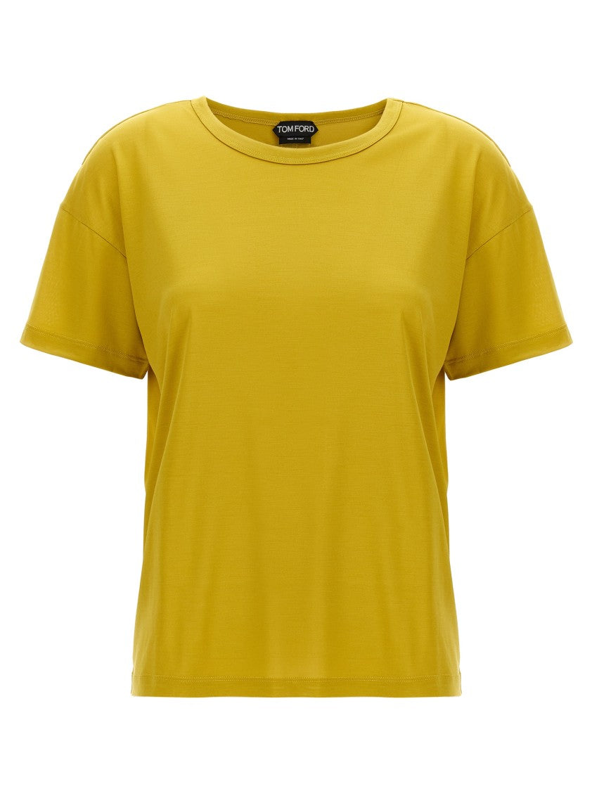 Tom Ford Relaxed Silk T-Shirt With Crew Neck And Seam Detail