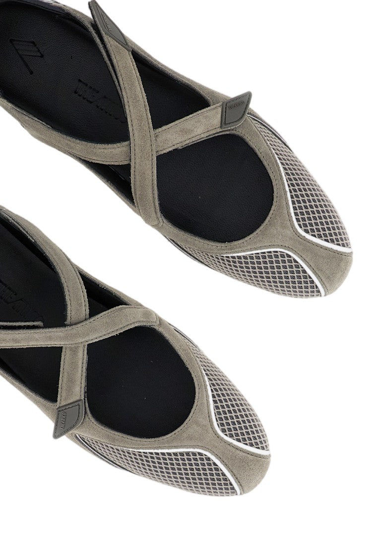 The Attico Grey Suede Floor01 Mesh Flats