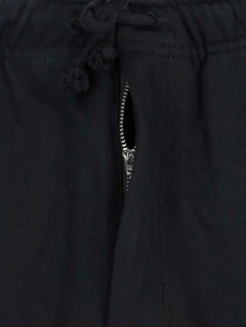 Y-3 Minimalist Black Shorts With Vertical Stripe Detail