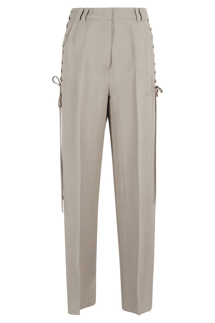Stella Maxwell X Marella High-Waisted Barrel-Fit Pants With Corsetry Motif