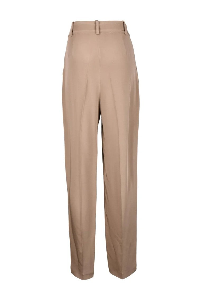 The Mannei High-Waisted Wide-Leg Silk Trousers