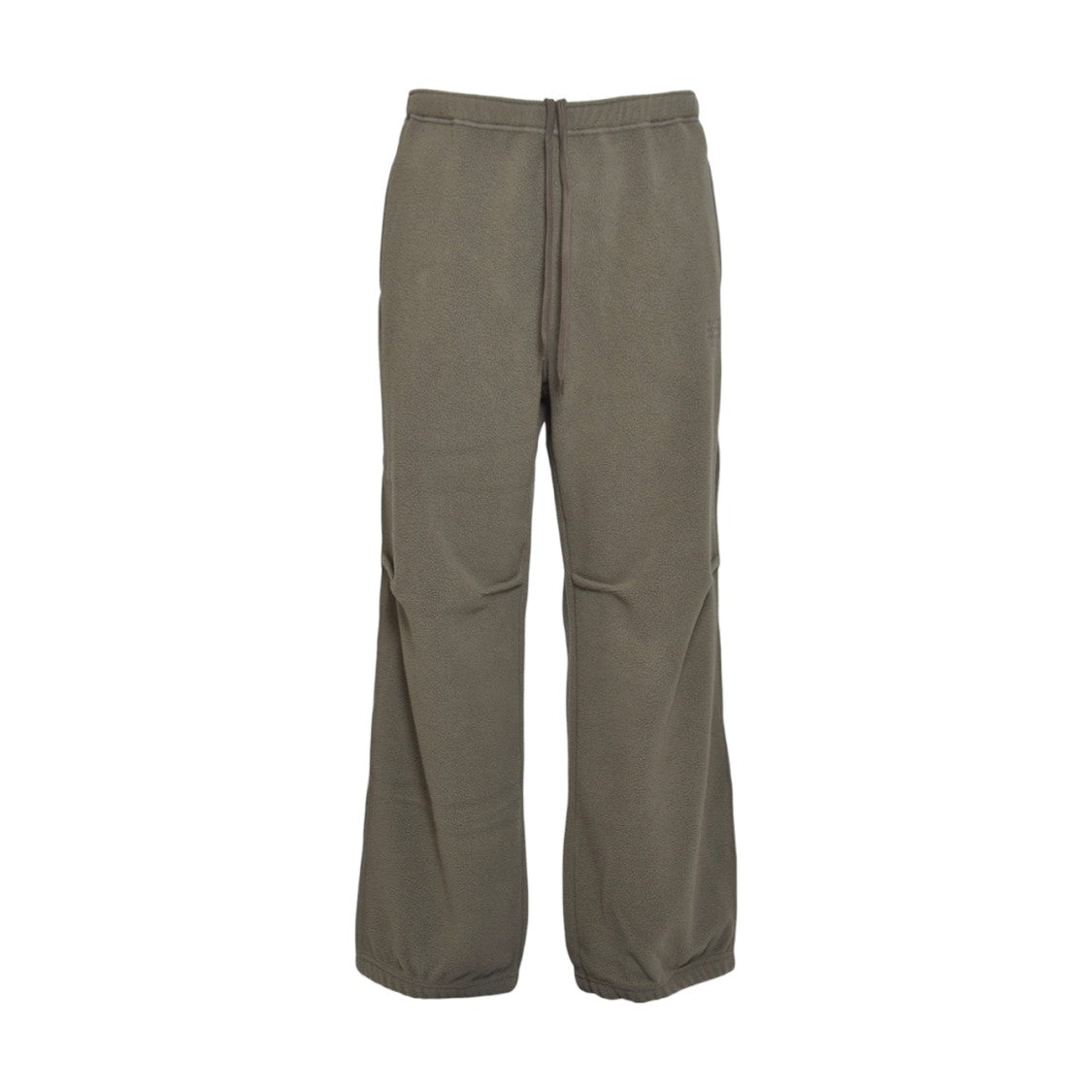 Mm6 By Maison Margiela Relaxed Fit Beige Trousers With Elasticated Hems And Textured Fabric