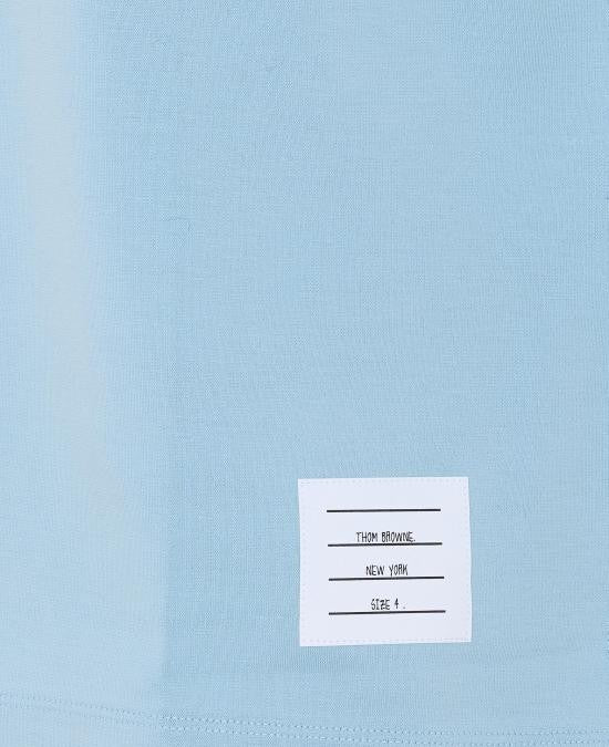 Thom Browne Light Blue Short-Sleeve T-Shirt With Classic Crew Neckline