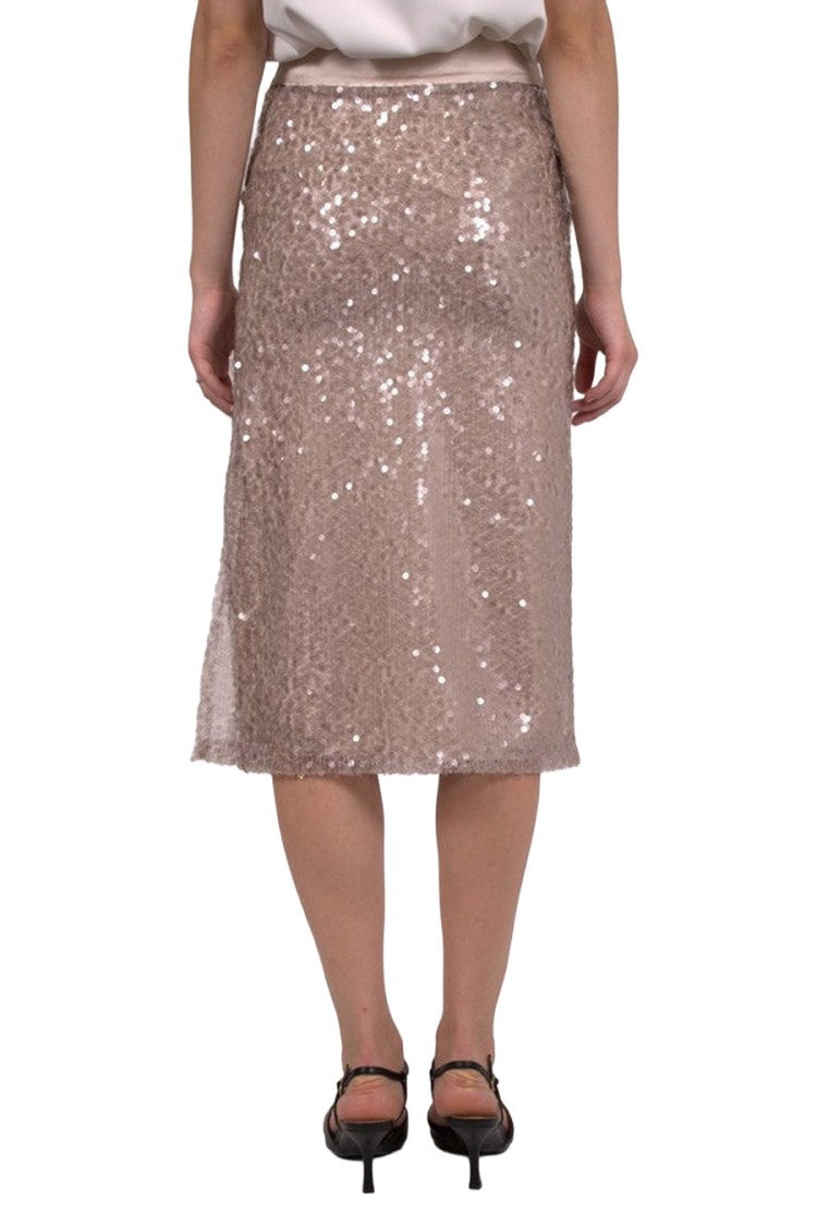 Peserico Beige Crepe Midi Skirt