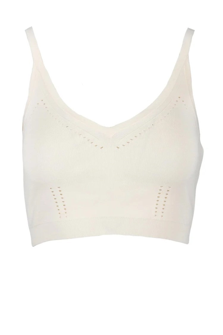 Max Mara White Essential Perforated Viscose-Blend Knit Top