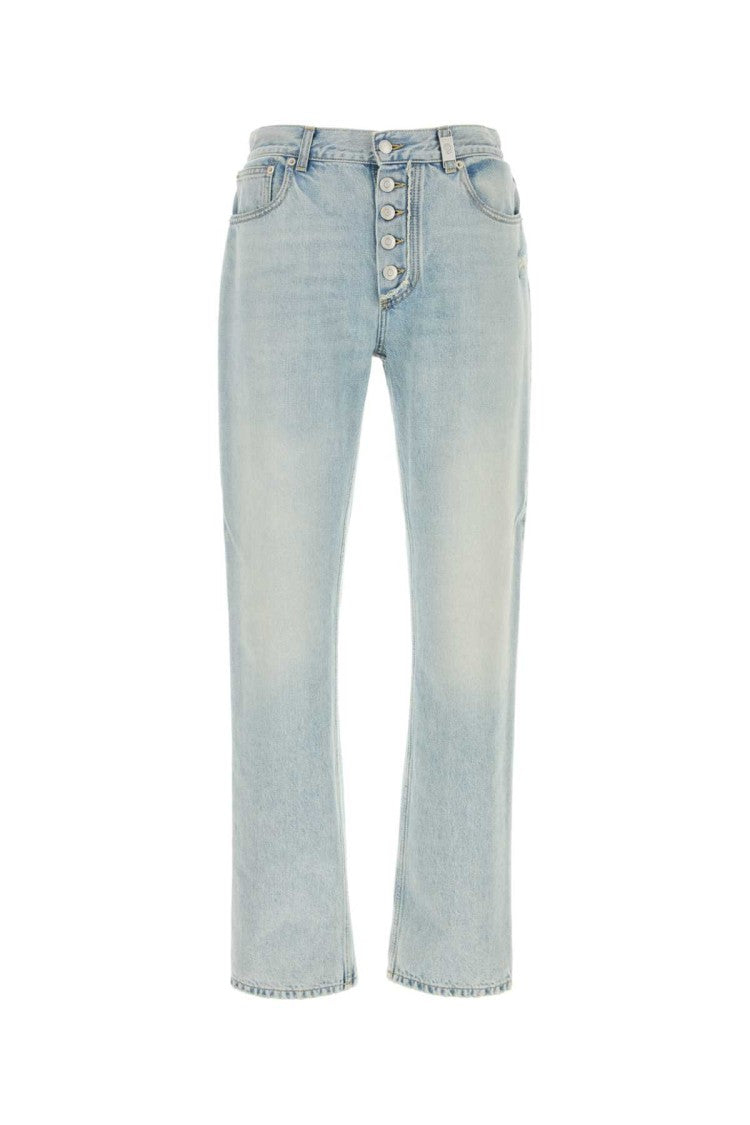 Alexander Mcqueen High-Rise Straight-Leg Denim Jeans With Vintage Wash