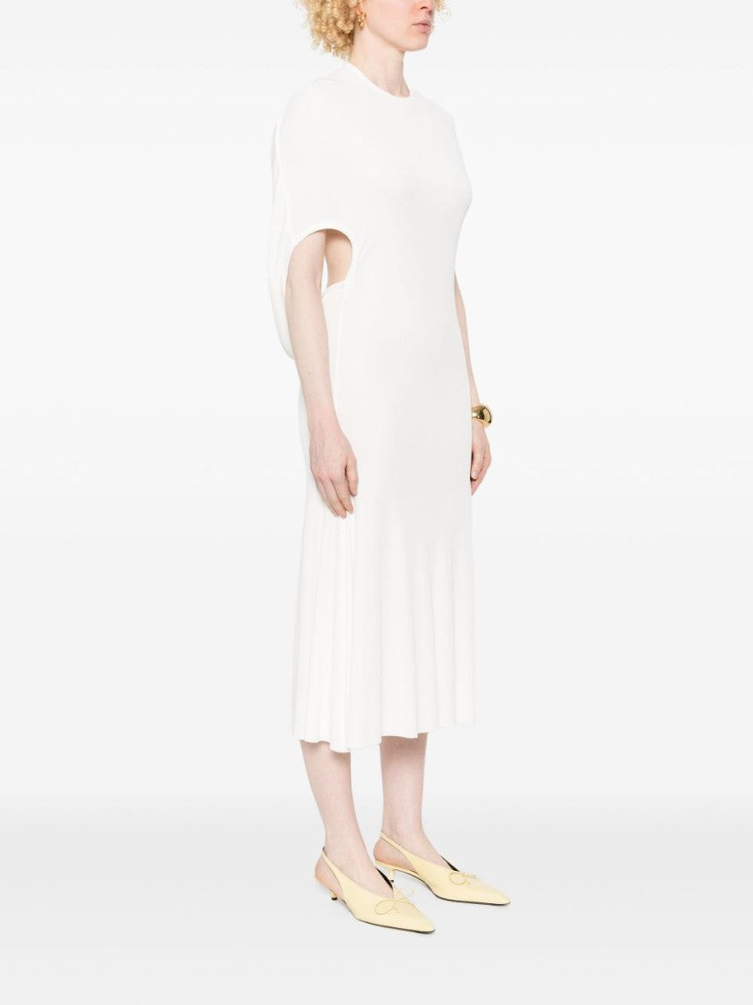 Jacquemus Midi Dress With Open Back And Crew Neck Design