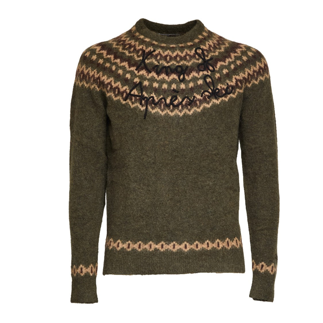 Mc2 Saint Barth Nordic-Inspired Green Alpaca Sweater
