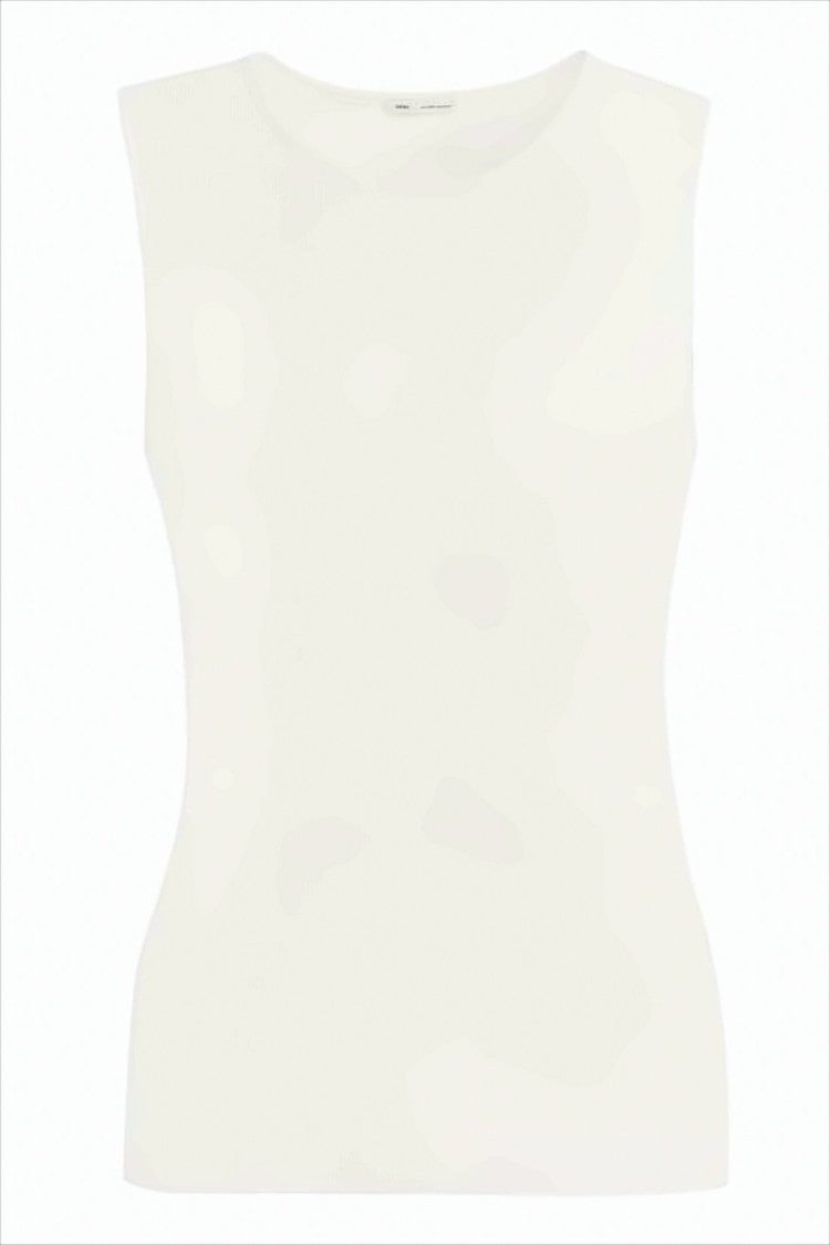 Ami Paris Fitted Sleeveless Top In Soft Ribbed Fabric