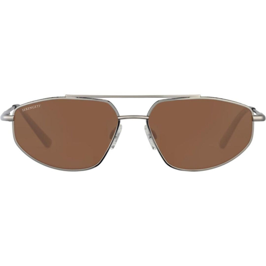Serengeti Marlon Sleek Metal Frame Sunglasses With Geometric Lenses