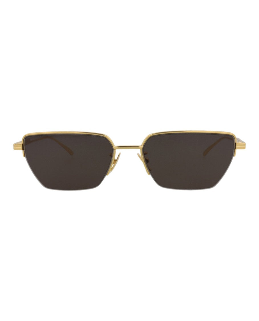 Bottega Veneta Square-Frame Metal Sunglasses