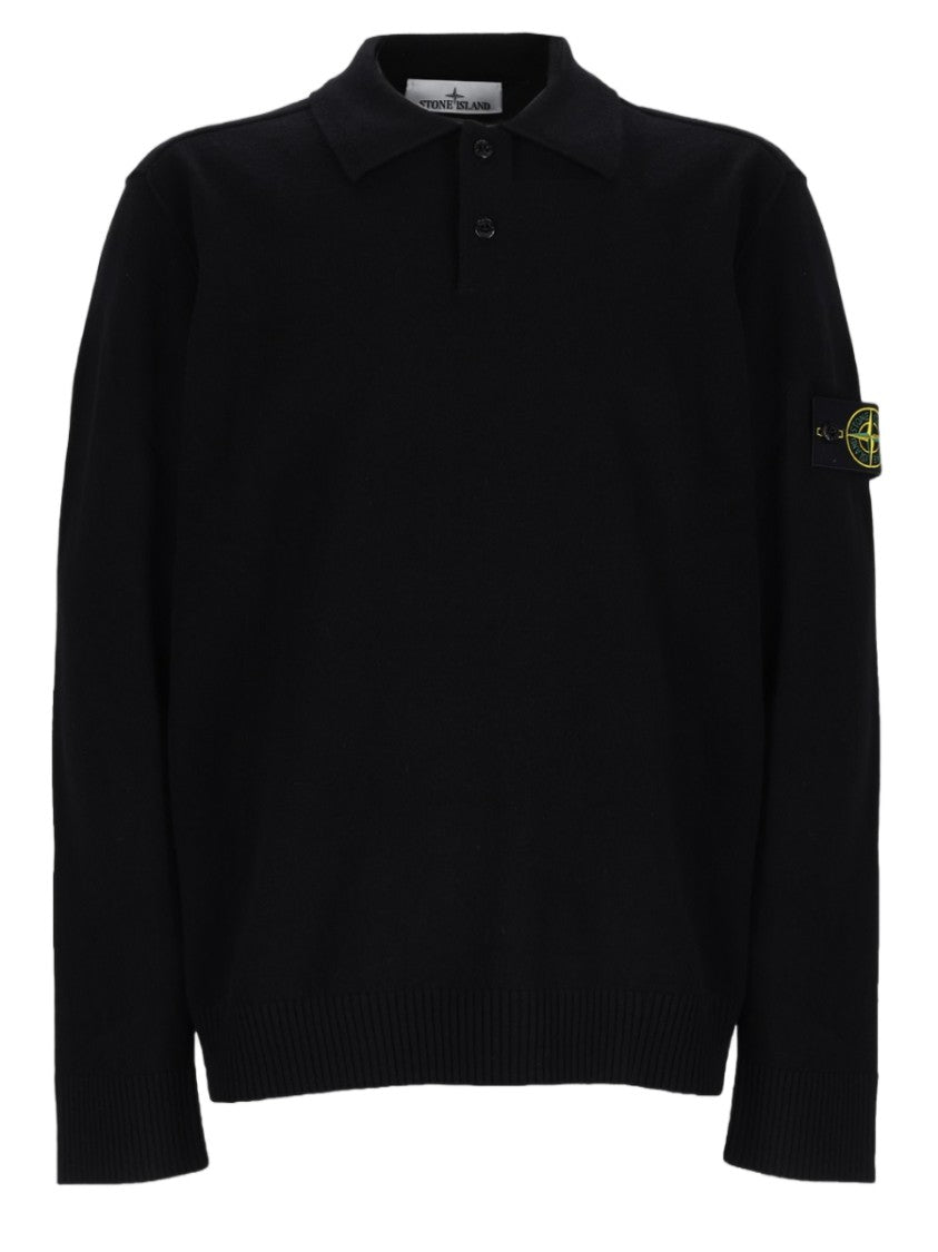 Stone Island Long-Sleeve Virgin Wool Polo Shirt