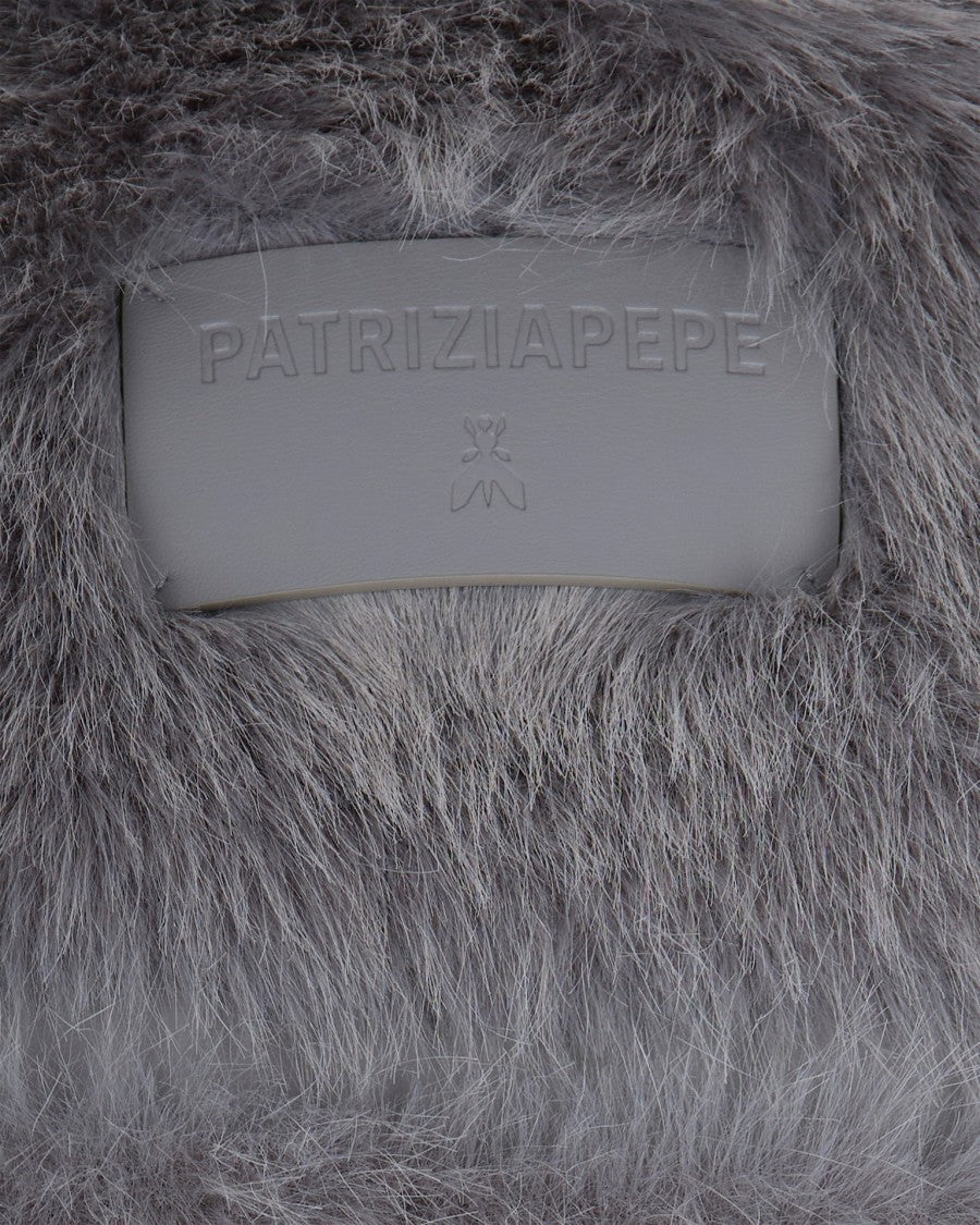 Patrizia Pepe Short Fluffy Coat In Gray